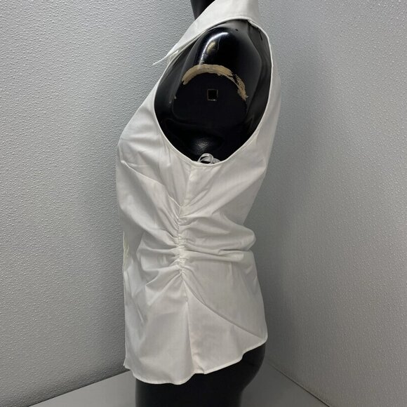 NEW VERONICA BEARD Regina Sleeveless Button Down Top • Size 6 • White - Picture 9 of 11